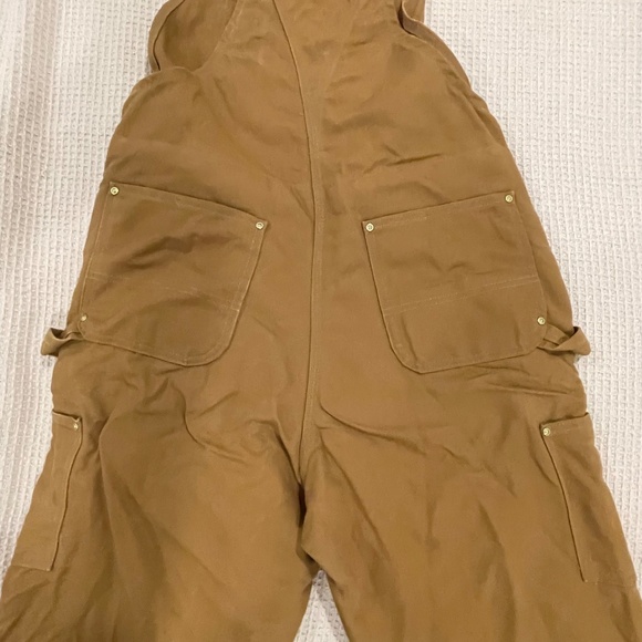 Carhartt R41 Overall Men’s 36W 34L Duck Zip-to-Thigh Bib Quilt Lined Brown - Picture 5 of 16